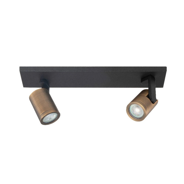 Highlight Highlight Halo Downlight, Black/brass Burnished Length 40 Cm 2-bulb. 