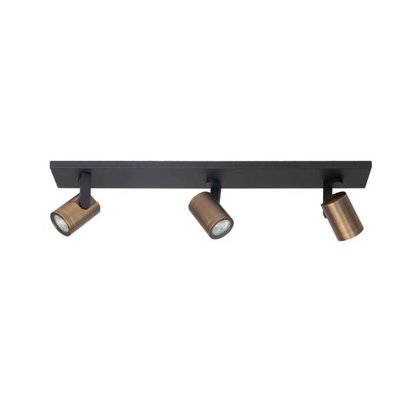 Highlight Highlight Halo Downlight, Black/brass Burnished Length 65 Cm 3-bulb. 