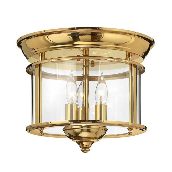  Hinkley Hinkley Gentry Ceiling Light, 3xe14, Polished Brass/clear 