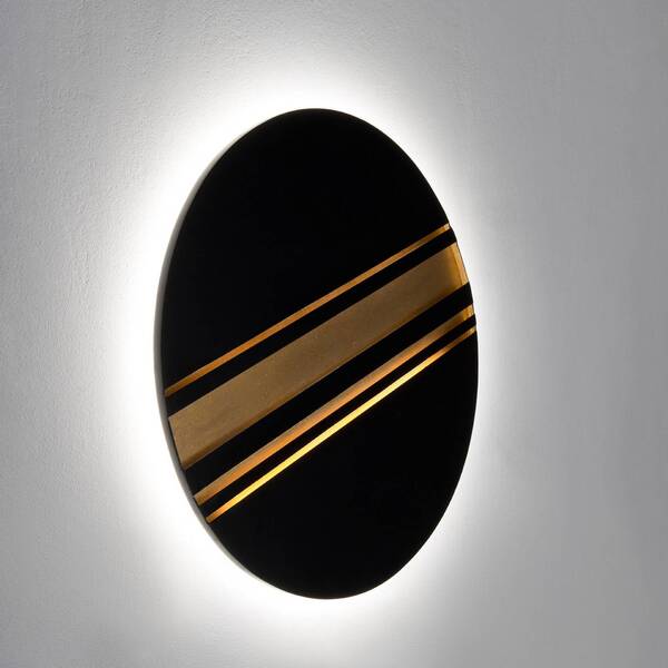  Holländer Holländer Cosmiluce Led Wall Light, Black And Gold, ø 60 Cm, Metal, Dimmable 