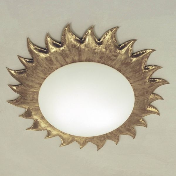  Holländer Holländer Golden Ceiling Lamp Sonne With Matte Opal Glass 