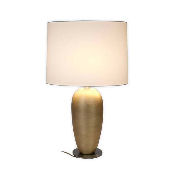  Holländer Holländer Omega Oval Table Lamp, Gold/white, Height 65 Cm, Ceramic, E27 