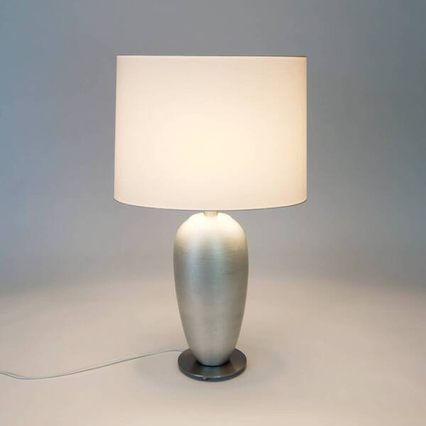  Holländer Holländer Omega Oval Table Lamp, Silver/white, Height 65 Cm, Ceramic, E27 