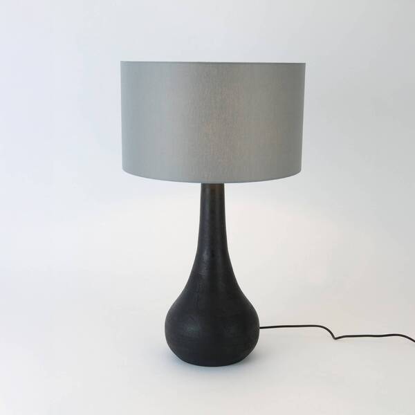  Holländer Holländer Rodolfo Table Lamp, Black/grey, Height 63 Cm, Wood/chintz 