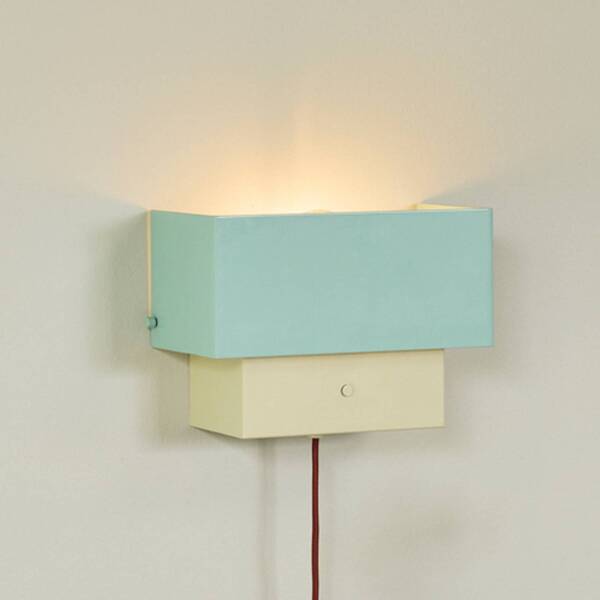 Hübsch Hübsch Art Wall Light, Blue/sand, Width 22 Cm, Iron 