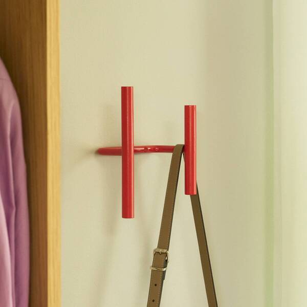 Hübsch Hübsch Flip Wall Coat Rack, Red, Width 20 Cm, Metal 