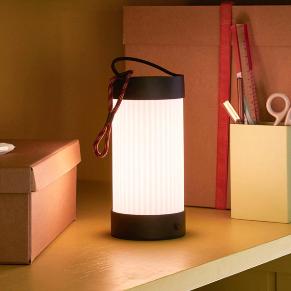  Hübsch Hübsch Led Table Lamp Camp Black, Glass, Iron, Ip44 