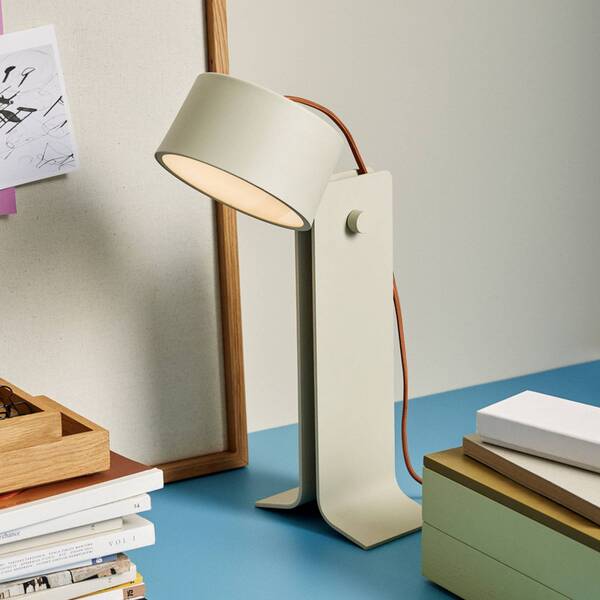  Hübsch Hübsch Led Table Lamp Crea, Sand-coloured, Aluminium, Iron 