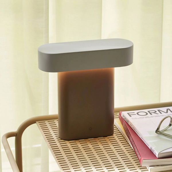  Hübsch Hübsch Led Table Lamp Sleek, Brown/light Grey Iron, Pc 