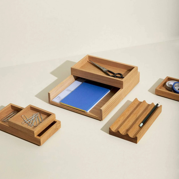  Hübsch Hübsch Staple Storage Box, Oak-coloured, 24 X 12 X 6 Cm 