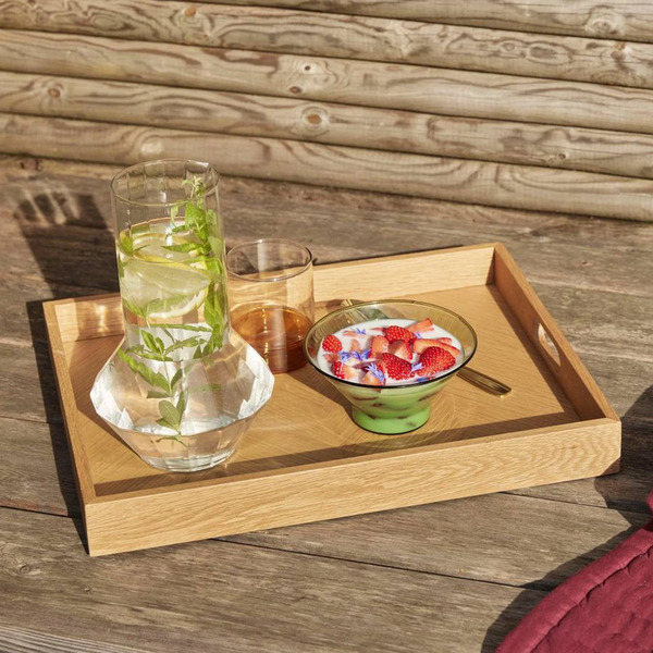  Hübsch Hübsch Structures Tray, Oak-coloured, 45 X 35 X 5 Cm 