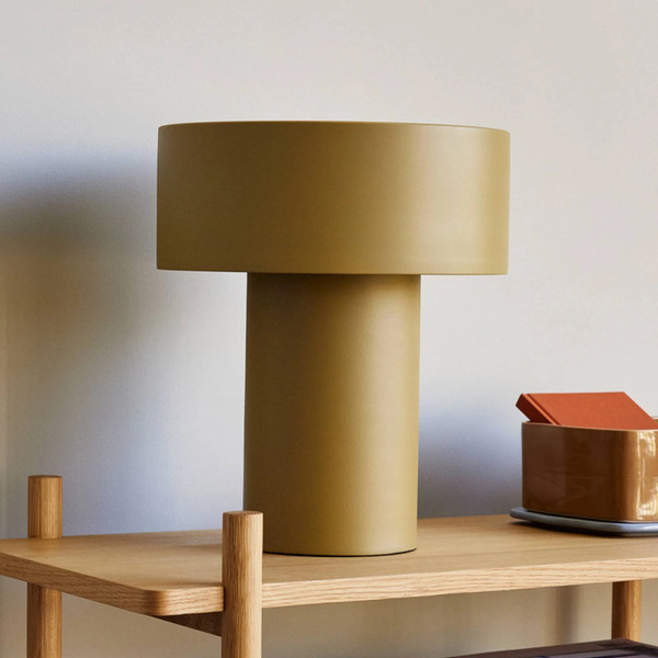  Hübsch Hübsch Table Lamp Aki, Khaki, Iron, E27, Height 37 Cm 