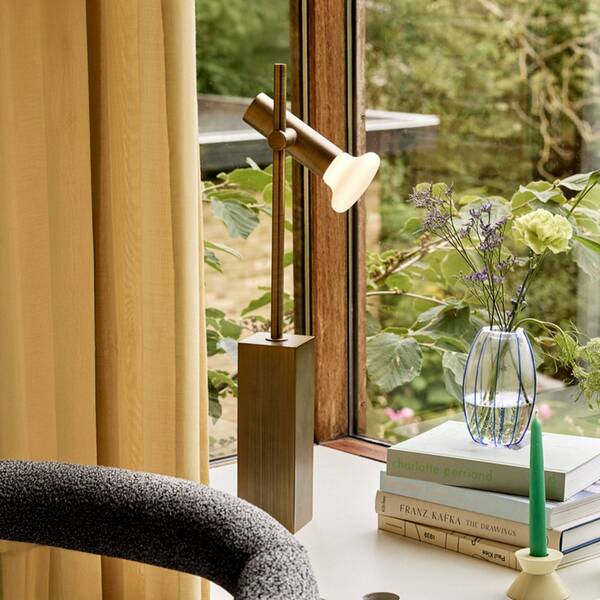  Hübsch Hübsch Table Lamp Set, Brass-coloured, Height 60 Cm, Iron/glass 