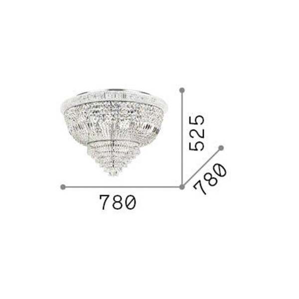  Ideal Lux Ideal Lux Ceiling Lamp, Dubai, Chrome-coloured, Crystal, ø 78 Cm 