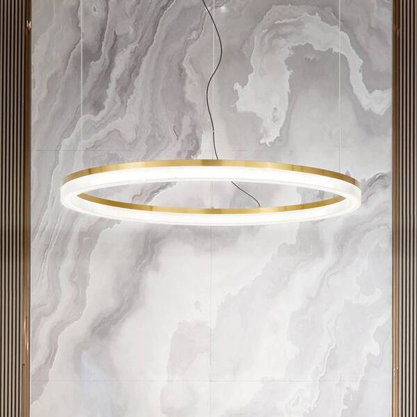  Ideal Lux Ideal Lux Crown Led Hanging Light, ø 80 Cm, Brass-coloured Metal 