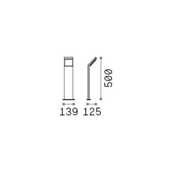  Ideal Lux Ideal Lux Led Path Light Style Black, Height 50 Cm, 3,000 K 