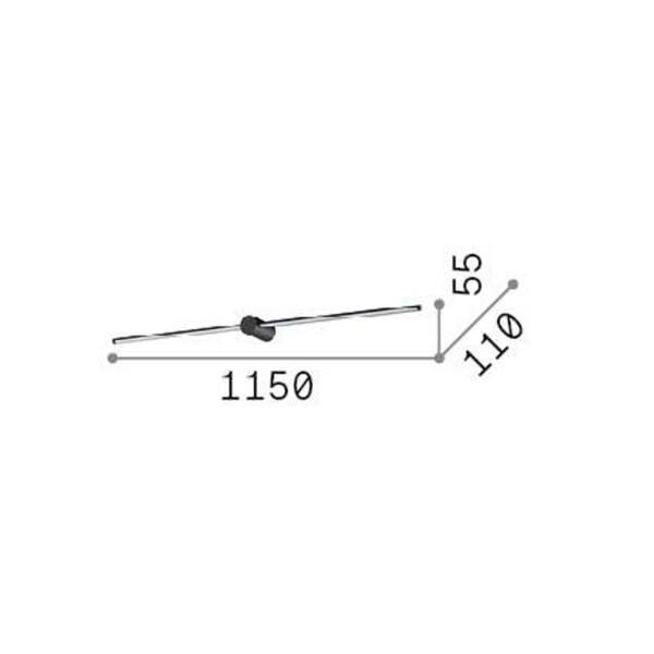  Ideal Lux Ideal Lux Led Wall Light Filo, Black, Width 115 Cm 