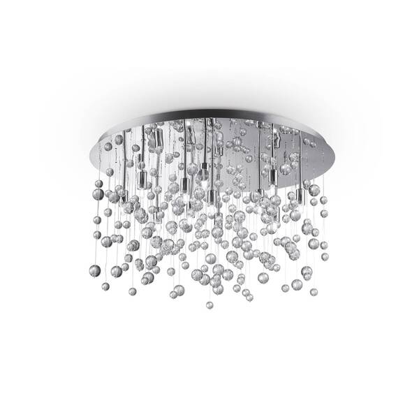  Ideallux Ideallux Ideal Lux Ceiling Lamp Neve 12-bulb Chrome/clear ø 63cm 