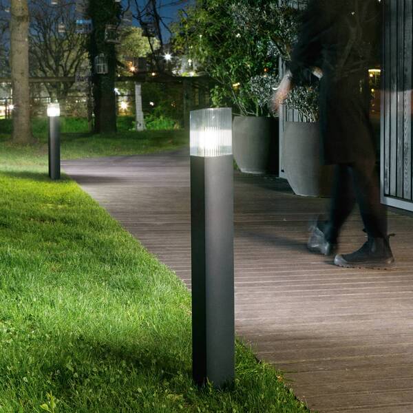  Intec Intec Dark Path Light, Anthracite/smoke Grey, Stainless Steel, Sensor 