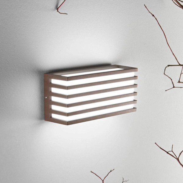  Intec Intec Dukrot Led Outdoor Wall Lamp, Bronze-coloured, Width 22 Cm, Metal 