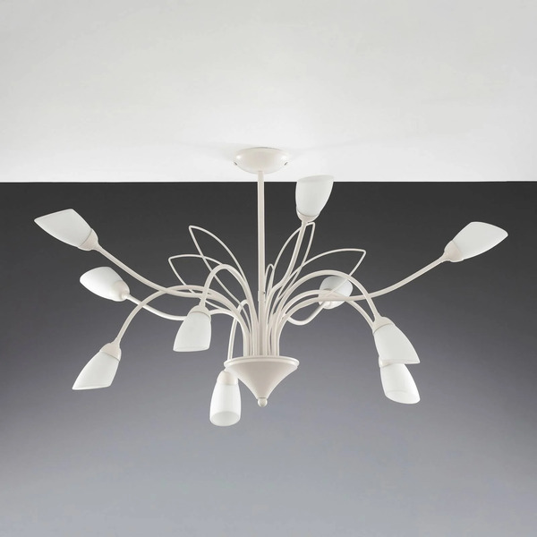  Jupiter Jupiter Gloriosa Ceiling Light, Glass, Cream, 10-bulb 