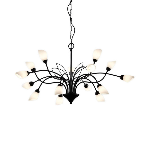 Jupiter Jupiter Gloriosa Pendant Light, Glass, Black, 15 Lights 