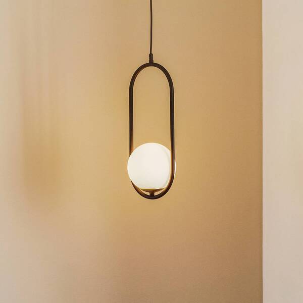  Jupiter Jupiter Samba Pendant Light, Opal Glass/black, 1-bulb 