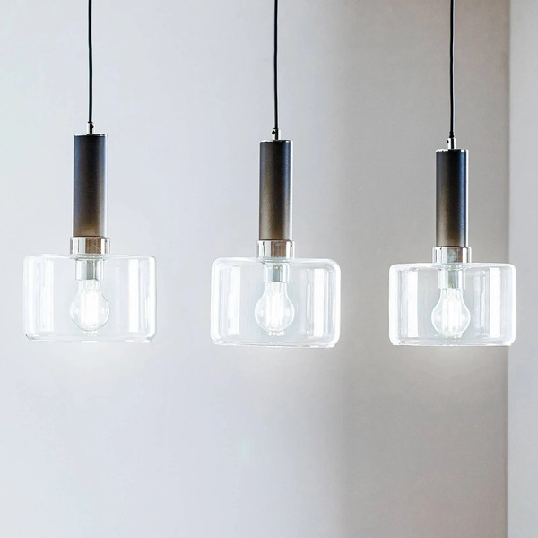  Jupiter Jupiter Viva Pendant Light, Clear/black/chrome, 3-bulb 