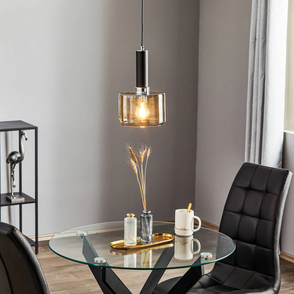  Jupiter Jupiter Viva Pendant Light, Smoke/black/chrome, 1-bulb 