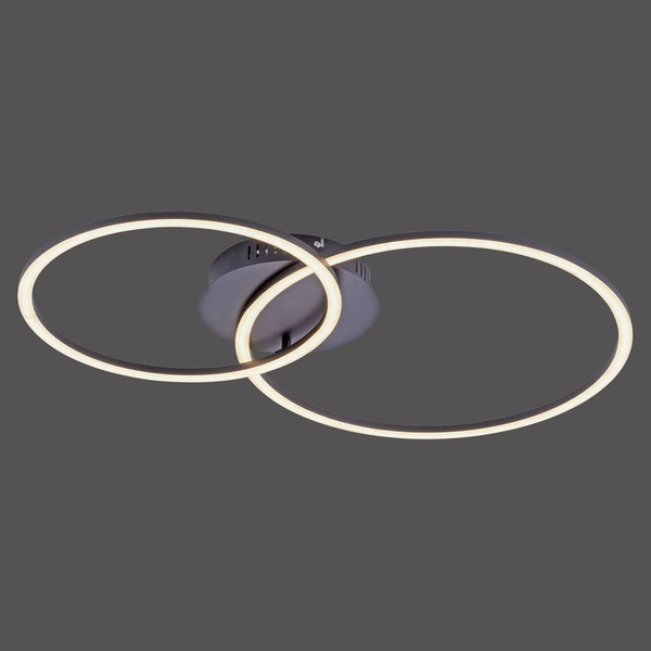  Just Light. Gmbh Just Light. Gmbh Ivanka Led Ceiling Light, Two Rings, Black 