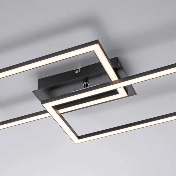  Just Light. Gmbh Just Light. Gmbh Iven Led Ceiling Light, Dimmable, Black, 54x31cm 