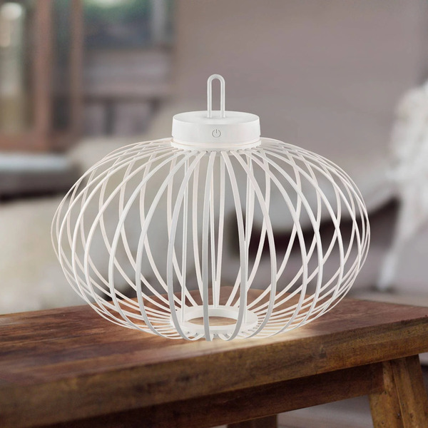  Just Light. Gmbh Just Light. Gmbh Just Light. Akuba Led Table Lamp, White, 37 Cm, Bamboo 