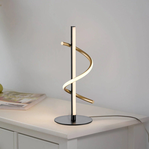  Just Light. Gmbh Just Light. Gmbh Just Light. Emanda Led Table Lamp, Iron, Black-brass 
