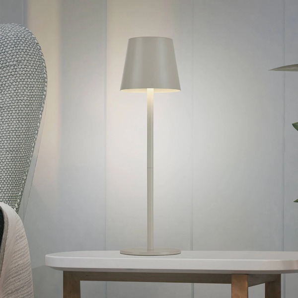  Just Light. Gmbh Just Light. Gmbh Just Light. Euria Led Table Lamp, Grey-beige Iron Ip54 