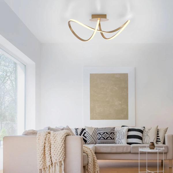  Just Light. Gmbh Just Light. Gmbh Led Ceiling Light Maria, Dimmable, Brass 