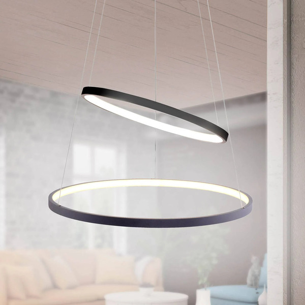  Just Light. Gmbh Just Light. Gmbh Led Pendant Light Circle, Anthracite, 2-bulb 