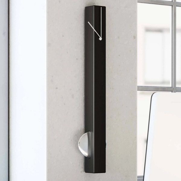  Kare Kare Pendulum Wall Clock, Aluminium, Black 