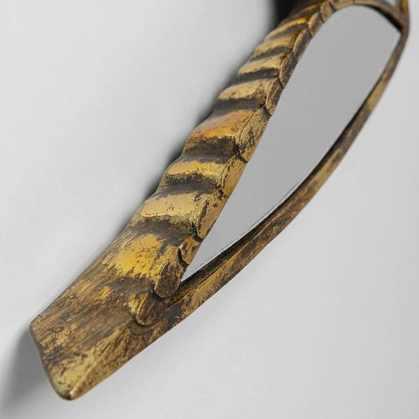  Kare Kare Swallow Mirror Wall Object, Polyresin, Glass, Gold 