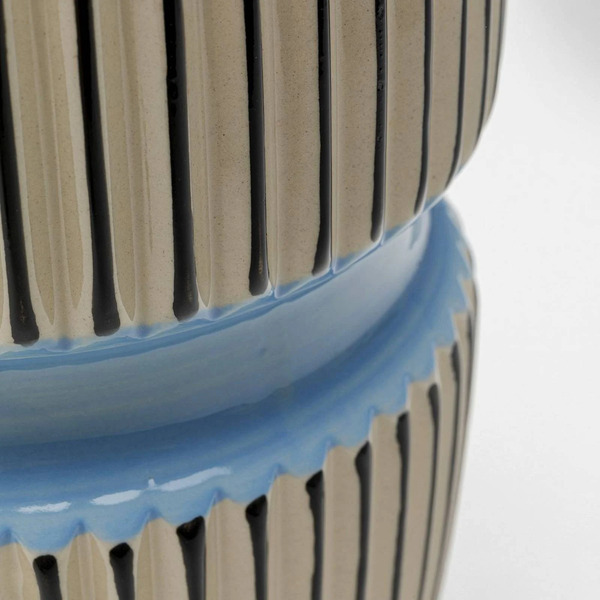  Kare Kare Vase Calabria, Blue/beige, Porcelain, Handmade 