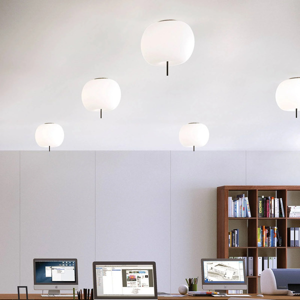  Kdln Kdln Kushi Ceiling Lamp, Black/white, ø 33 Cm, Glass 