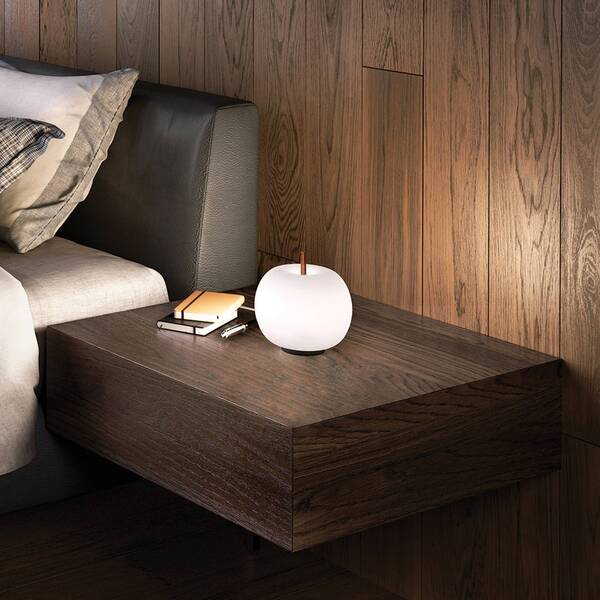  Kdln Kdln Kushi Table Lamp, Copper/white, ø 16 Cm, Glass 
