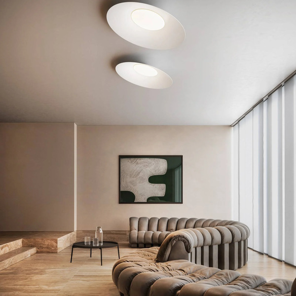  Kdln Kdln Led Ceiling Lamp Kate, 2,700 K, White, ø 90 Cm, Metal 