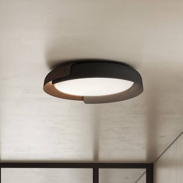  Kdln Kdln Led Ceiling Light Dala, Dark Grey/wood, ø 58 Cm, Dimmable 
