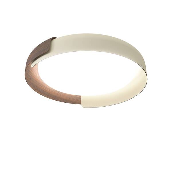  Kdln Kdln Led Ceiling Light Dala, Sand White/wood, ø 58 Cm, Dimmable 