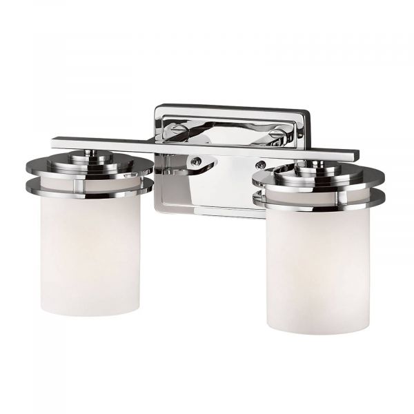  Kichler Kichler Hendrik Led Wall Light Ip44 Chrome/glass, 2-bulb 