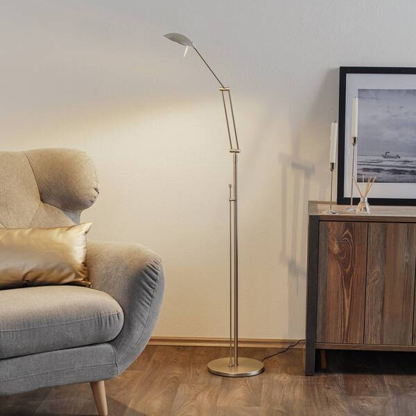 Knapstein Knapstein Carl Led Floor Lamp, Nickel-coloured, Adjustable, Dimmable 
