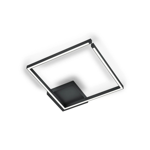  Knapstein Knapstein Led Ceiling Light Yoko-q500, Black, 50x50 Cm, Aluminium 