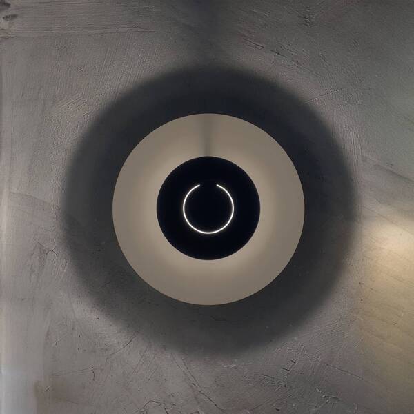  Knikerboker Knikerboker Led Wall Lamp Doppiozero, Cream/grey, ø 30 Cm 