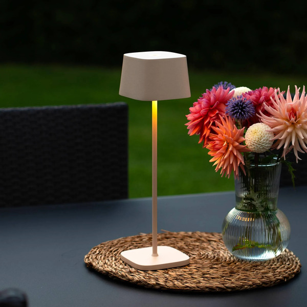  Konstsmide Konstsmide Capri Led Rechargeable Table Lamp, Height 36 Cm, Sand-coloured, Ip54 