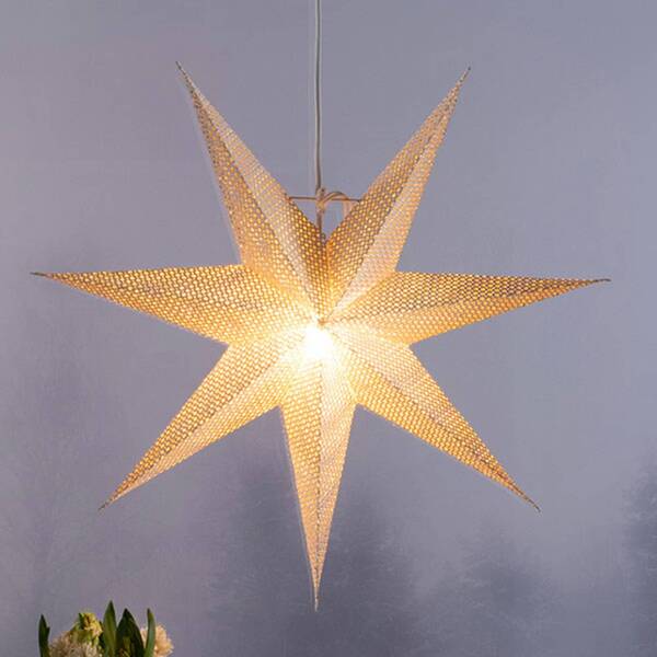  Konstsmide Christmas Konstsmide Christmas White Paper Decorative Star Hole Pattern, 7 Points 
